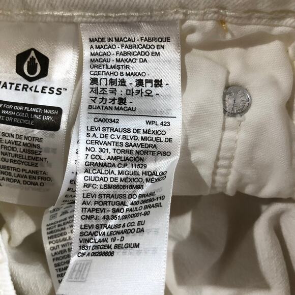 NEW Levi's 501 Skinny Jeans White Womens 26 x 28 Button Fly High Rise Distressed - Picture 11 of 13